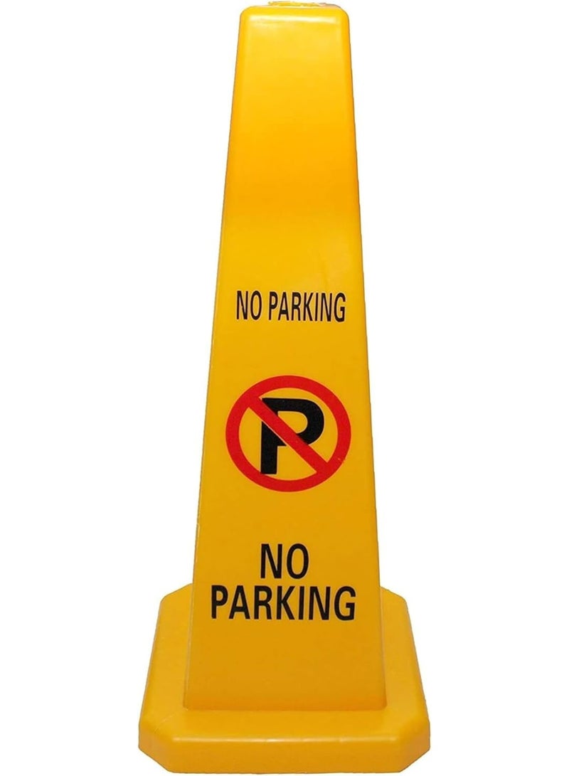 DubaiGallery Weather Resistant No Parking Floor Sign Board with Stable Base and Bright Yellow Warning Design Ideal for Outdoor Parking Areas Garages Warehouses Loading Zones and Building Entrances - Image 5